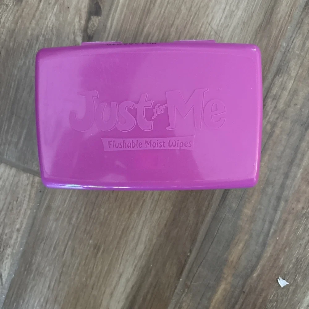 Vintage Pull Ups Just For‎ Kids DRY Flushable Moist Wipes Container purple